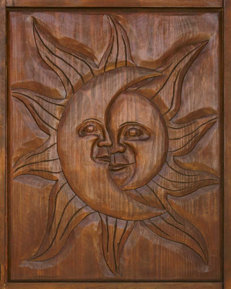 Mexico Detail of wooden door carving